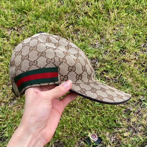 GUCCI GG canvas baseball hat with Web Authenthic - Picture 1 of 10